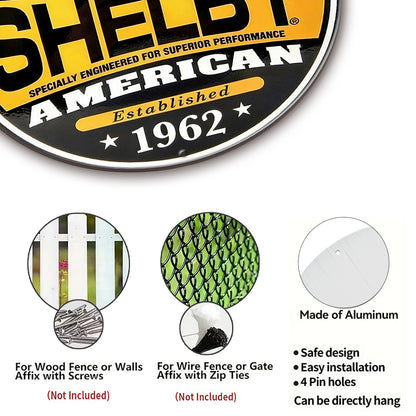 Shelby American Racing Round Metal Sign – Est. 1962