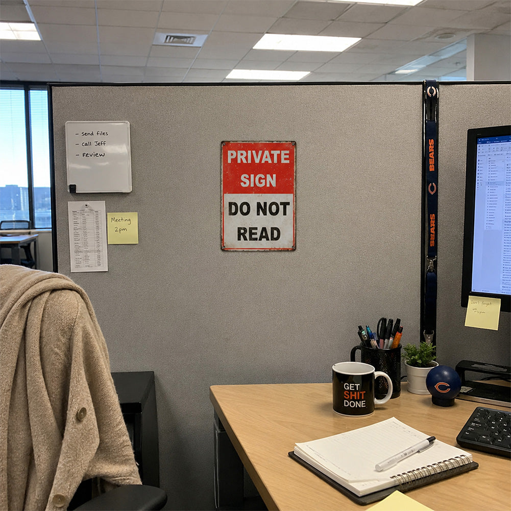 Private Sign Do Not Read Metal Sign – Funny Privacy Wall Decor