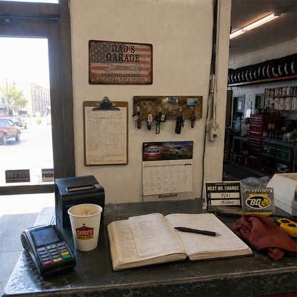 Retro Repair & Service Garage Wall Decor- Dad's Garage Metal Sign