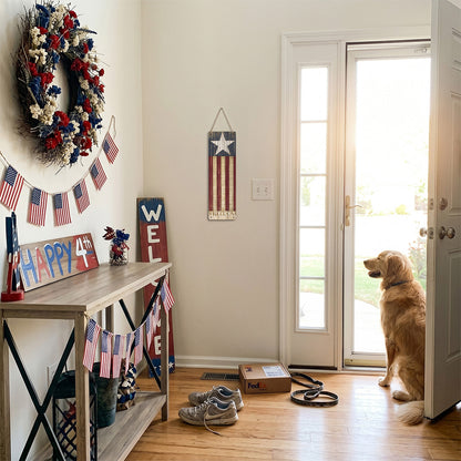 Vertical Freedom American Flag Metal Sign