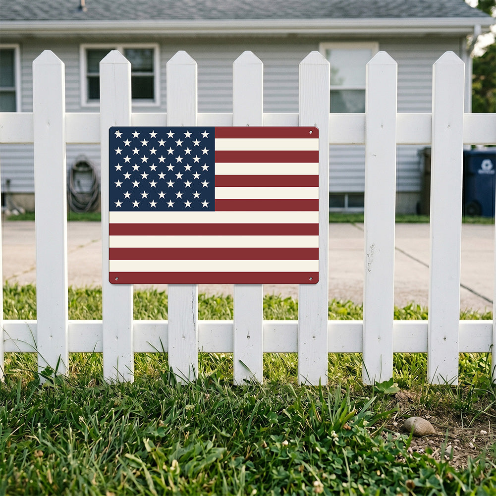 American Flag Metal Sign - 12 x 16 Inch
