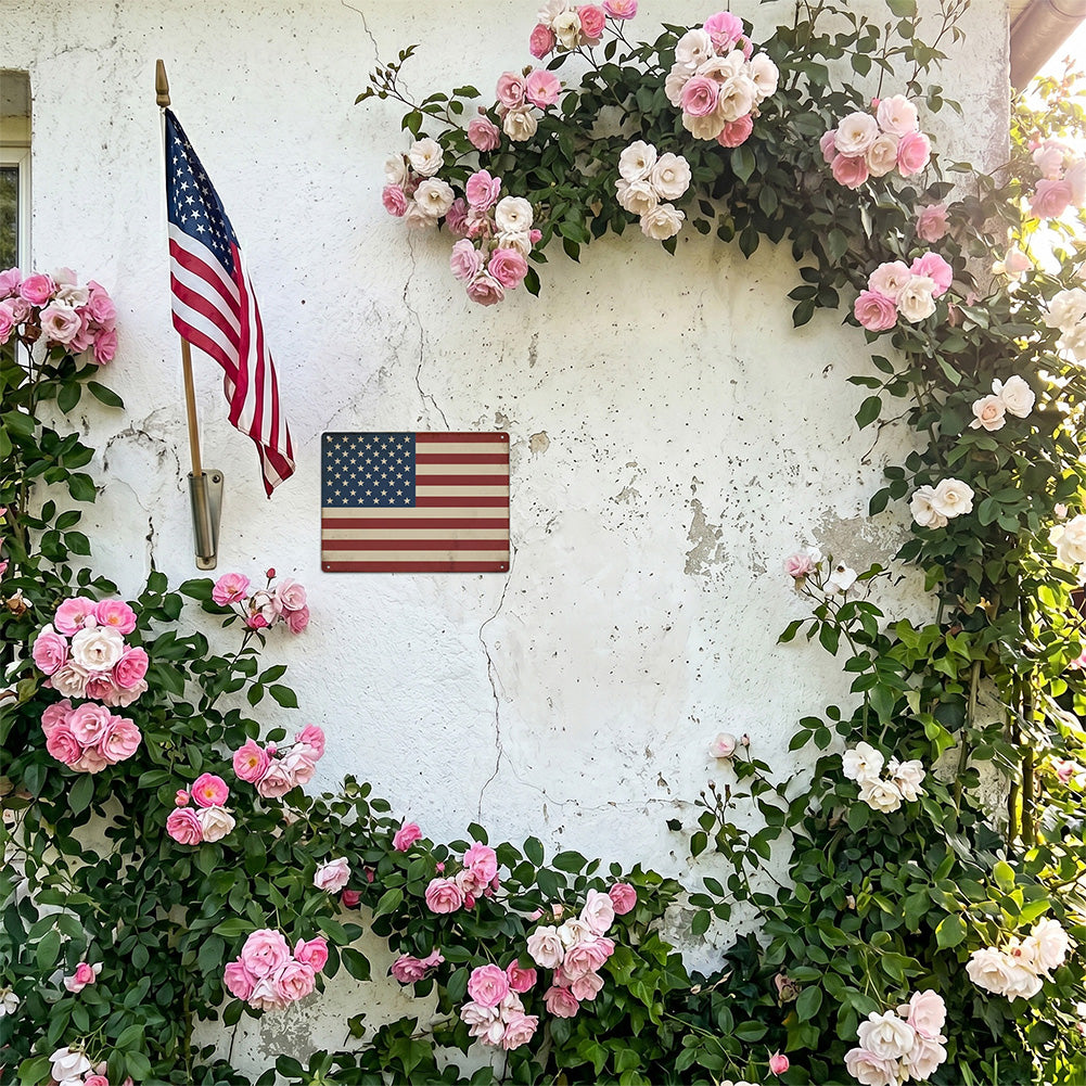 American Flag Metal Sign - 12 x 16 Inch