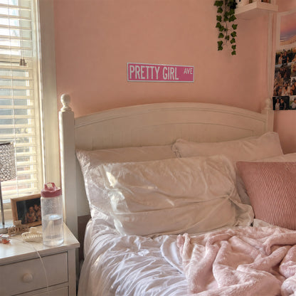 Pretty Girl Ave Metal Sign