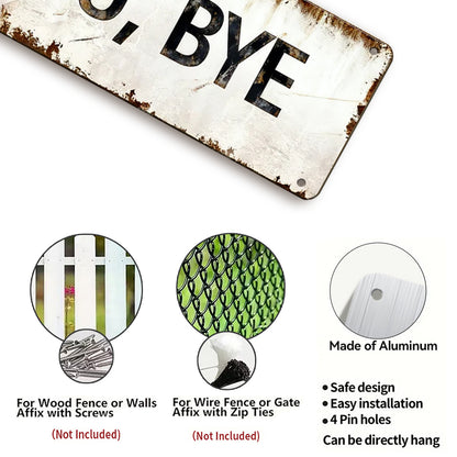 Love You, Bye – Vintage Metal Wall Sign
