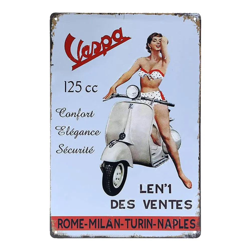 Vintage Vespa Scooter French Ad