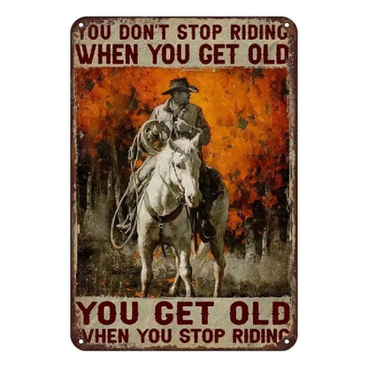 “Ride Free, Stay Wild” Vintage Cowboy Horse
